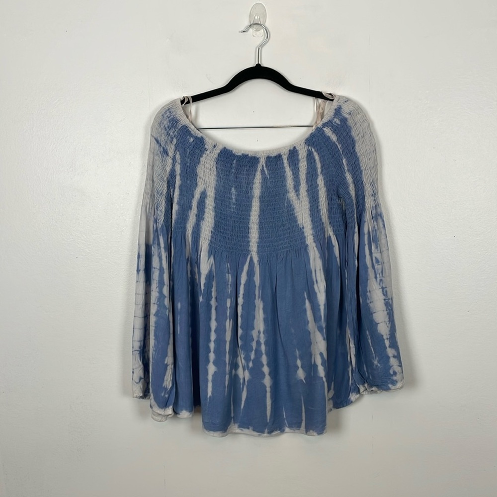 Style Envy Tie Dyem Boho Long Bell Sleeve Pullover Flowy Womens XL Tunic top